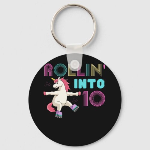 Rolling into 10 _ roller scate unicorn keychain