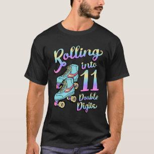 Rolling Into 11 Double Digits Roller Skaters 11th T-Shirt