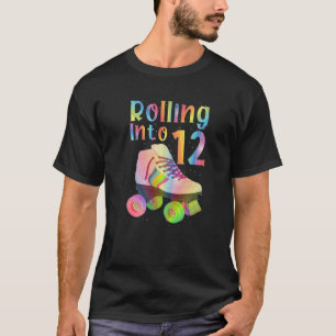 Rolling Into 12 Cool 12Th Birthday Roller Skating T-Shirt