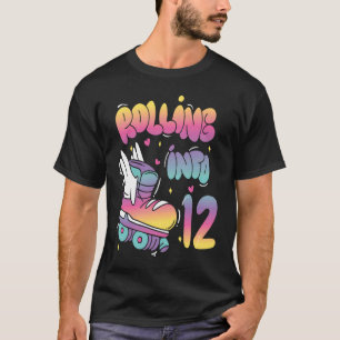 Rolling Into 12 Roller Skating Birthday T-Shirt