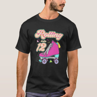 Rolling Into 12 Year Old Roller Skate 12Th Birthda T-Shirt