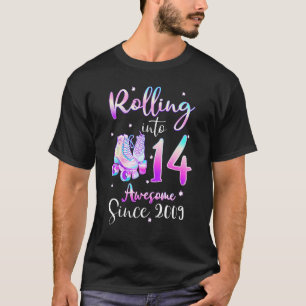 Rolling Into 14 Awesome Since 2009 14th Bday Rolle T-Shirt