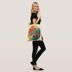 Rolling Into 2026 Retro Skate Tote Bag