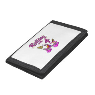 Rolling into 4th Birthday Shirt Unicorn Roller Ska Tri-fold Wallet