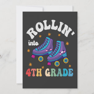 Rolling into 4th Grade Back to School Roller Skate Invitation