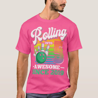 Rolling Into 5 Years Bowling Birthday Party 5Th Bi T-Shirt