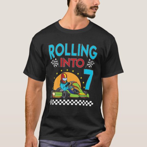 Rolling Into 7 Go Kart Racing Go_Kart 7Th Birthday T_Shirt