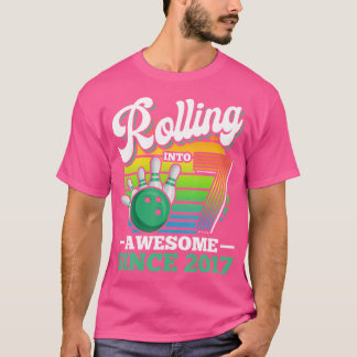 Rolling Into 7 Years Bowling Birthday Party 7Th Bi T-Shirt