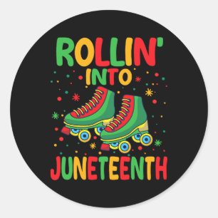 Rolling Into Juneteenth Girls Black History Africa Classic Round Sticker