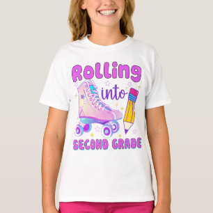 Rolling Into Second Grade Roller Skating T-Shirt