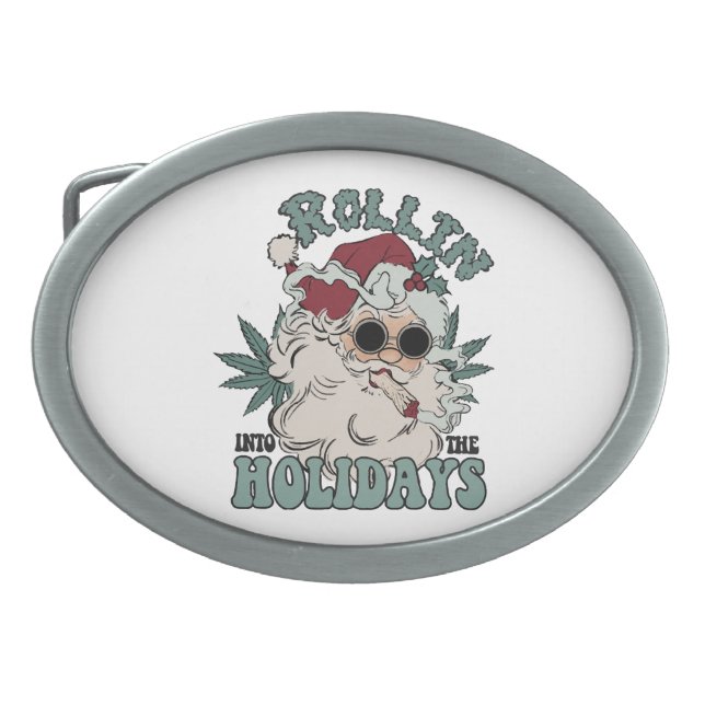 Rolling into the Holidays Belt Buckle (Front)