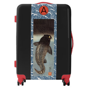 ROLLING LUGGAGE WITH JAPANESE PRINT AND MONOGRAM