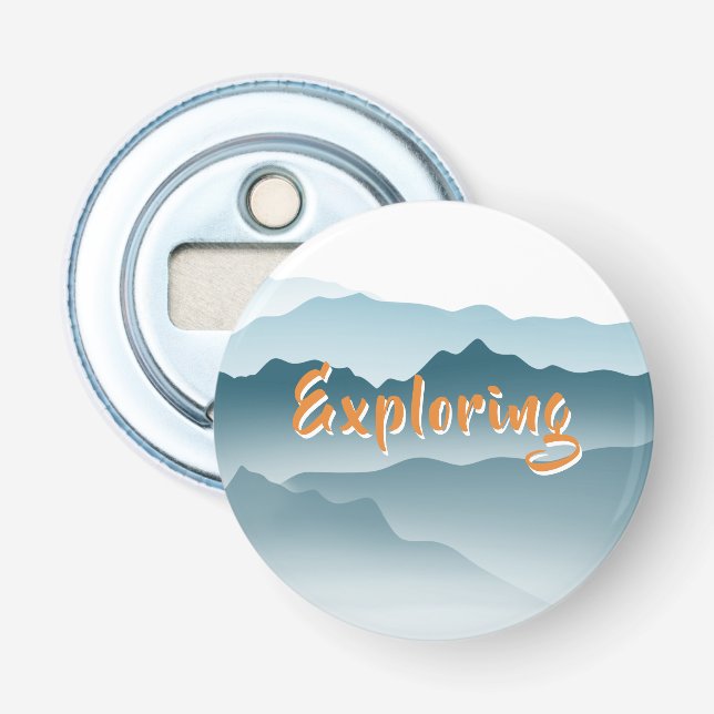 Rolling Mountains Abstract Painting Nature Lovers Bottle Opener (Front)