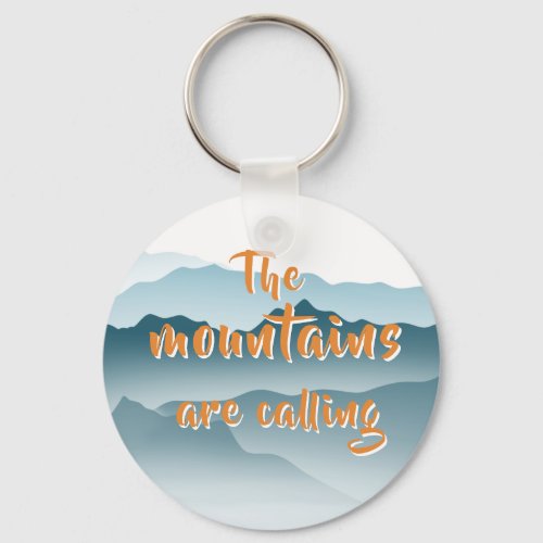 Rolling Mountains Abstract Painting Nature Lovers Keychain