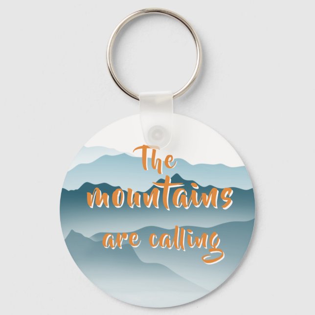 Rolling Mountains Abstract Painting Nature Lovers Keychain (Front)