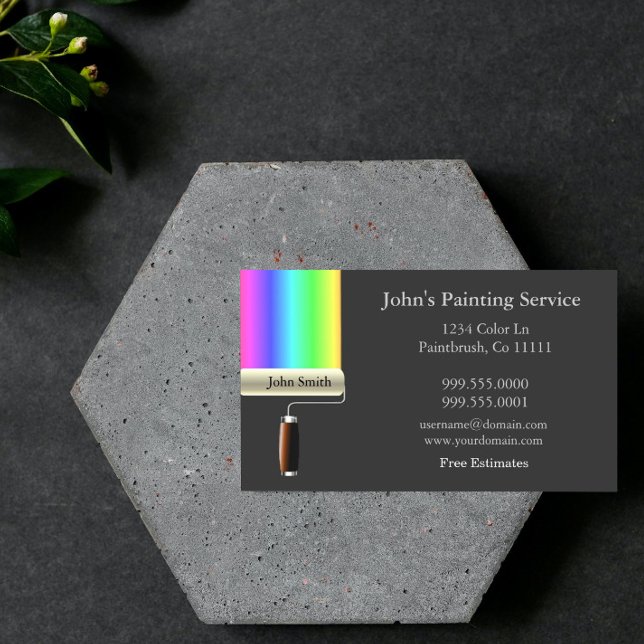 Rolling Painters Gray Business Card (Gray Rolling Painters Business Card)