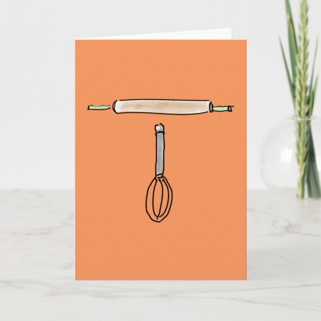 Rolling Pin and Whisk Greeting Card (Front)