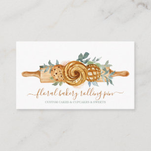Rolling Pin Bakery Cakes Sweets Cookies Business Card