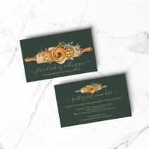 Rolling Pin Bakery Cookies Breads sage green gold Business Card