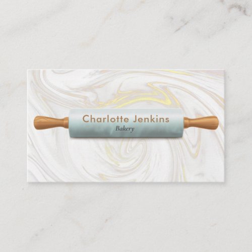 Rolling Pin Bakery Pastry Chef Marble Swirls Business Card