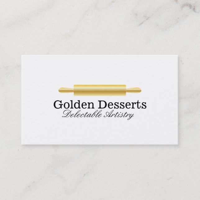 Rolling Pin (gold) | Executive Chef Business Card (Front)