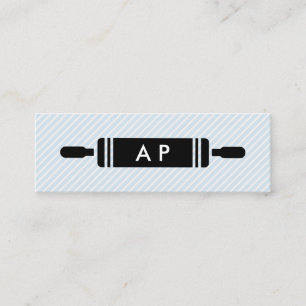 Rolling Pin Monogram with Stripes Mini Business Card