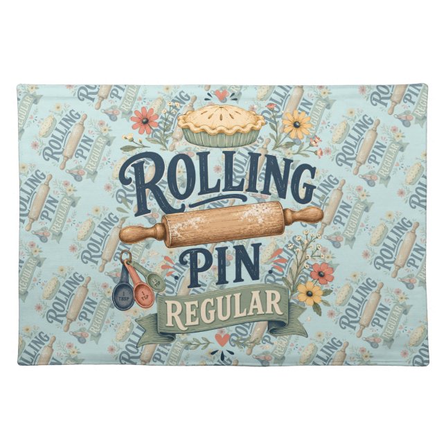 Rolling Pin Regular Cottage Baker Cloth Placemat (Front)