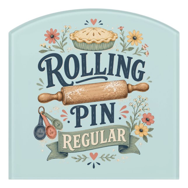 Rolling Pin Regular Cottage Baker Door Sign (Contour Front)