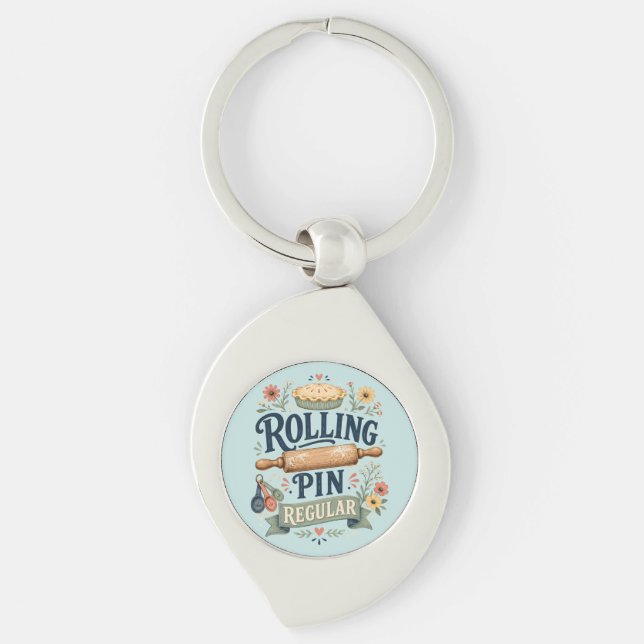 Rolling Pin Regular Cottage Baker Keychain (Front)