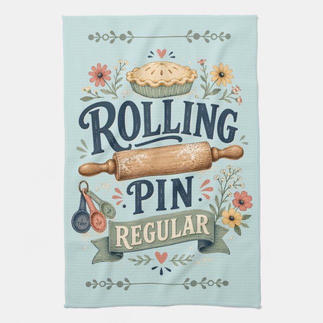 Rolling Pin Regular Cottage Baker Kitchen Towel (Vertical)