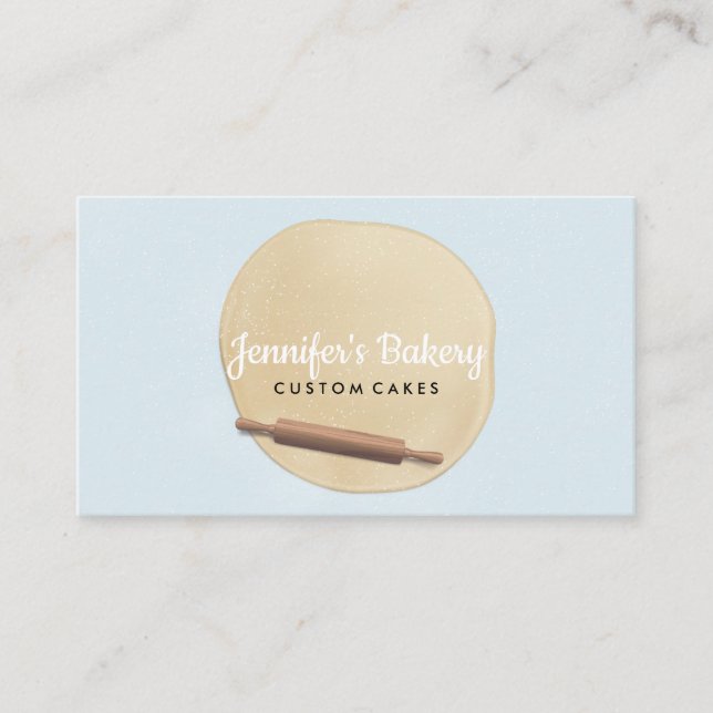 Rolling Pin with Dough Business Card (Front)