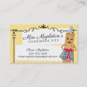 Rolling pin woman retro bakery business card