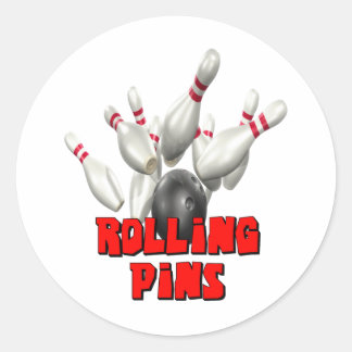 Rolling Pins Bowling Classic Round Sticker