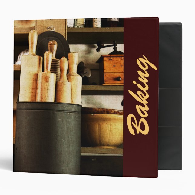 rolling pins in old country store - baking goods binder (Front/Inside)