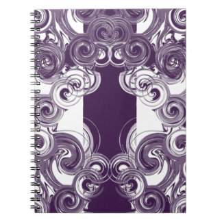 Rolling Purple Digital Art Doodles Cover Notebook