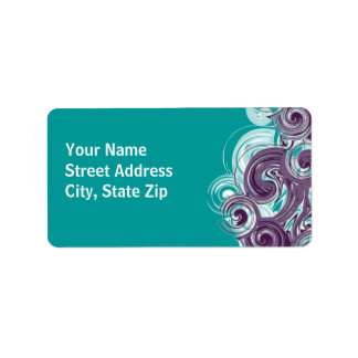 Rolling Purple Side Border Label