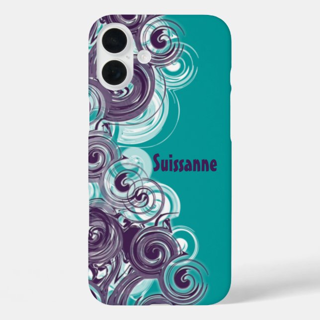 Rolling Purple White Spiral Border Case-Mate iPhone Case (Back)