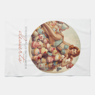Rolling Scones Funny Girly Pastry Design Scones Kitchen Towel