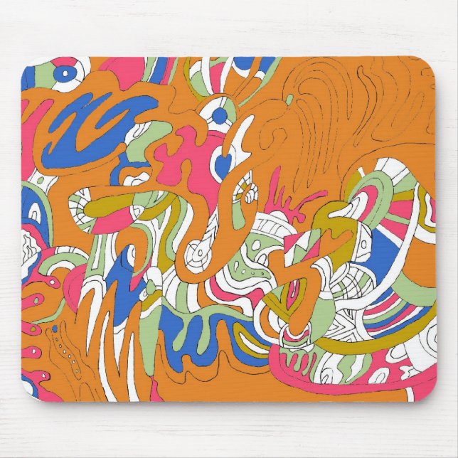 "Rolling Sky" Abstract Art Mouse Pad (Front)