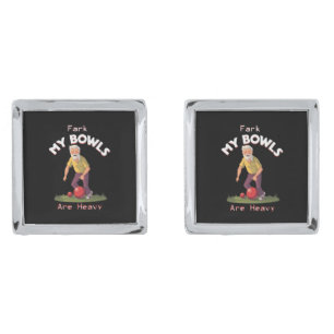 Rolling Struggles: Fark, My Lawn Bowls Are Heavy! Cufflinks