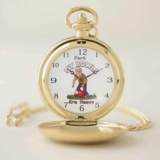 Rolling Struggles: Fark, My Lawn Bowls Are Heavy! Pocket Watch (Inside)