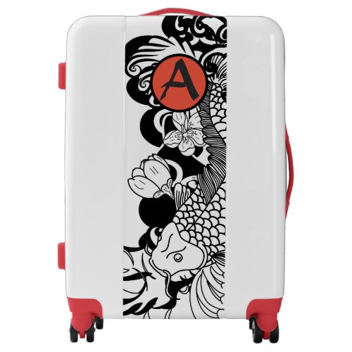 ROLLING SUITCASE KOI FISH CUSTOM INITIAL