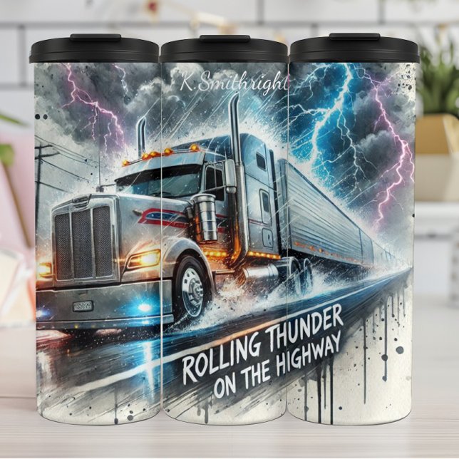 Rolling Thunder Semi Truck Storm Thermal Tumbler (Creator Uploaded)