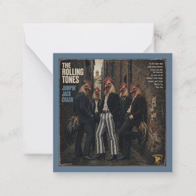 Rolling Tones: a Parody Note Card (Front)