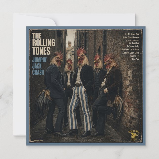 Rolling Tones: a Parody Note Card (Front)