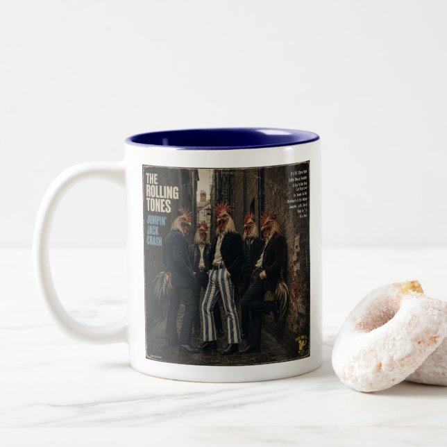 Rolling Tones: a Parody Two-Tone Coffee Mug (With Donut)