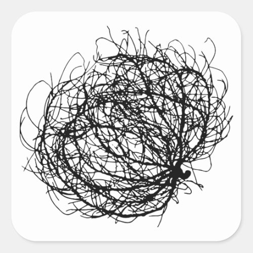 Rolling Tumbleweed Plant Original Art Square Sticker