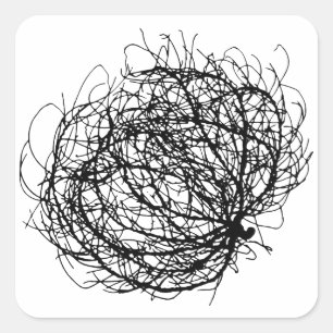 Rolling Tumbleweed Plant Original Art Square Sticker