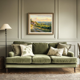 Rolling Vineyard in Tuscany Faux Canvas Print