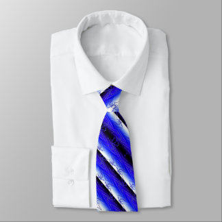 Rolling waves blue stripe trendy elegant neck tie